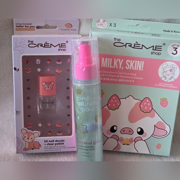 The Creme Shop Other - Creme Shop Nail Decal, Mask, Shimmer Spray Bundle
